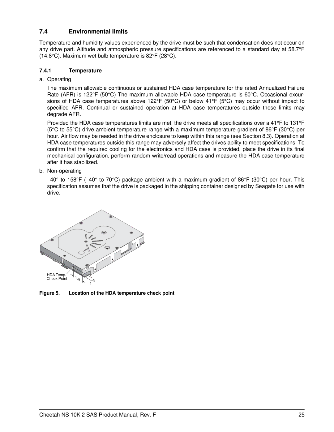 Seagate ST3600002SS, ST3450802SS manual Environmental limits, Temperature a. Operating 