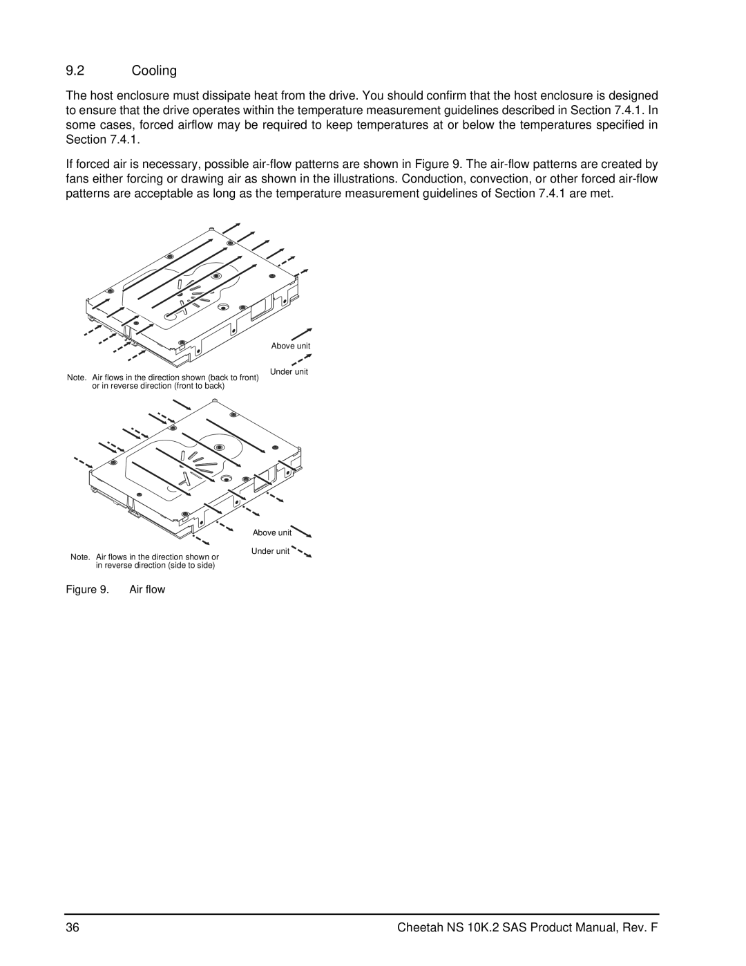 Seagate ST3450802SS, ST3600002SS manual Cooling, Air flow 