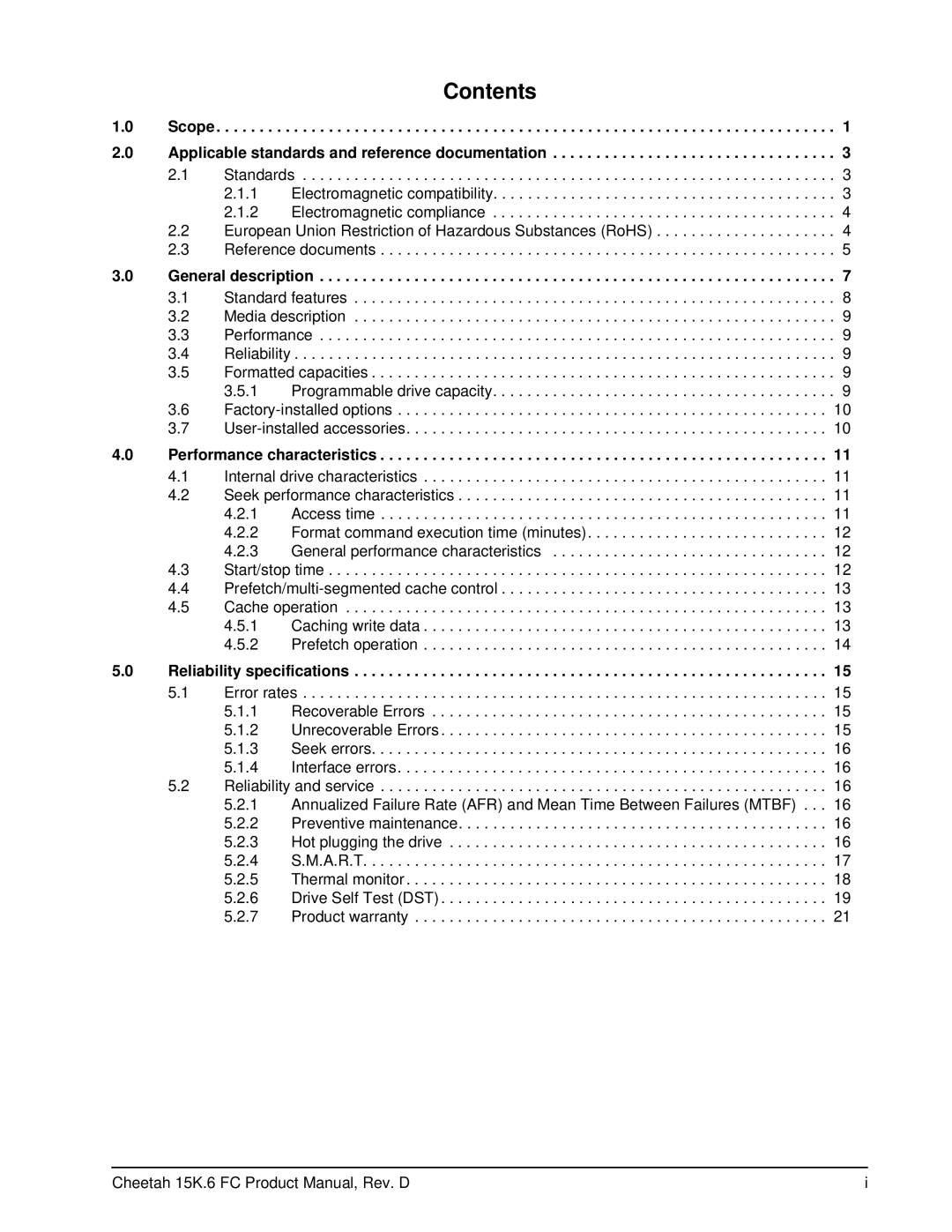 Seagate ST3450856FC manual Contents 