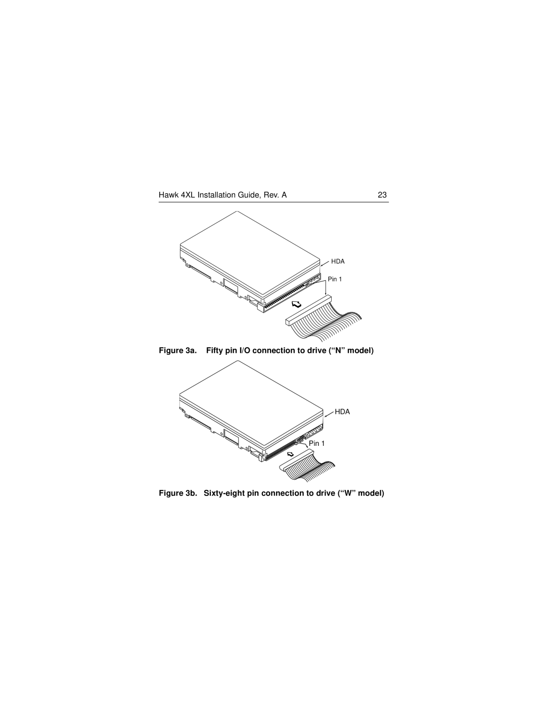 Seagate ST34555N/W manual Fifty pin I/O connection to drive N model 