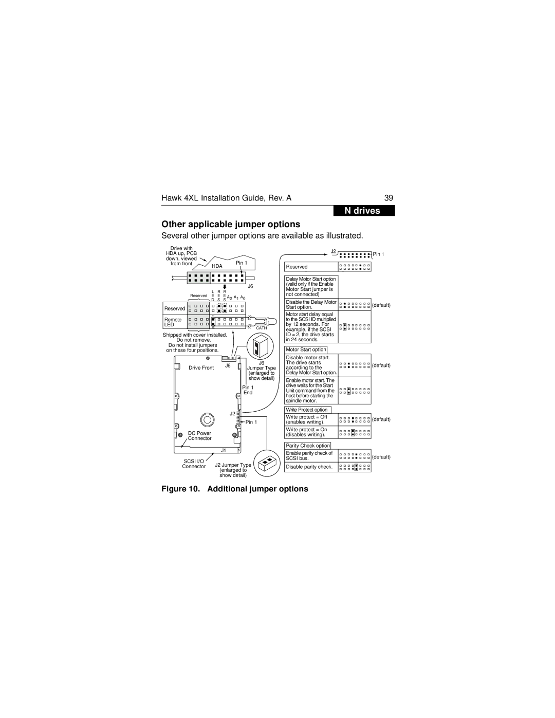 Seagate ST34555N/W manual Other applicable jumper options, Additional jumper options 