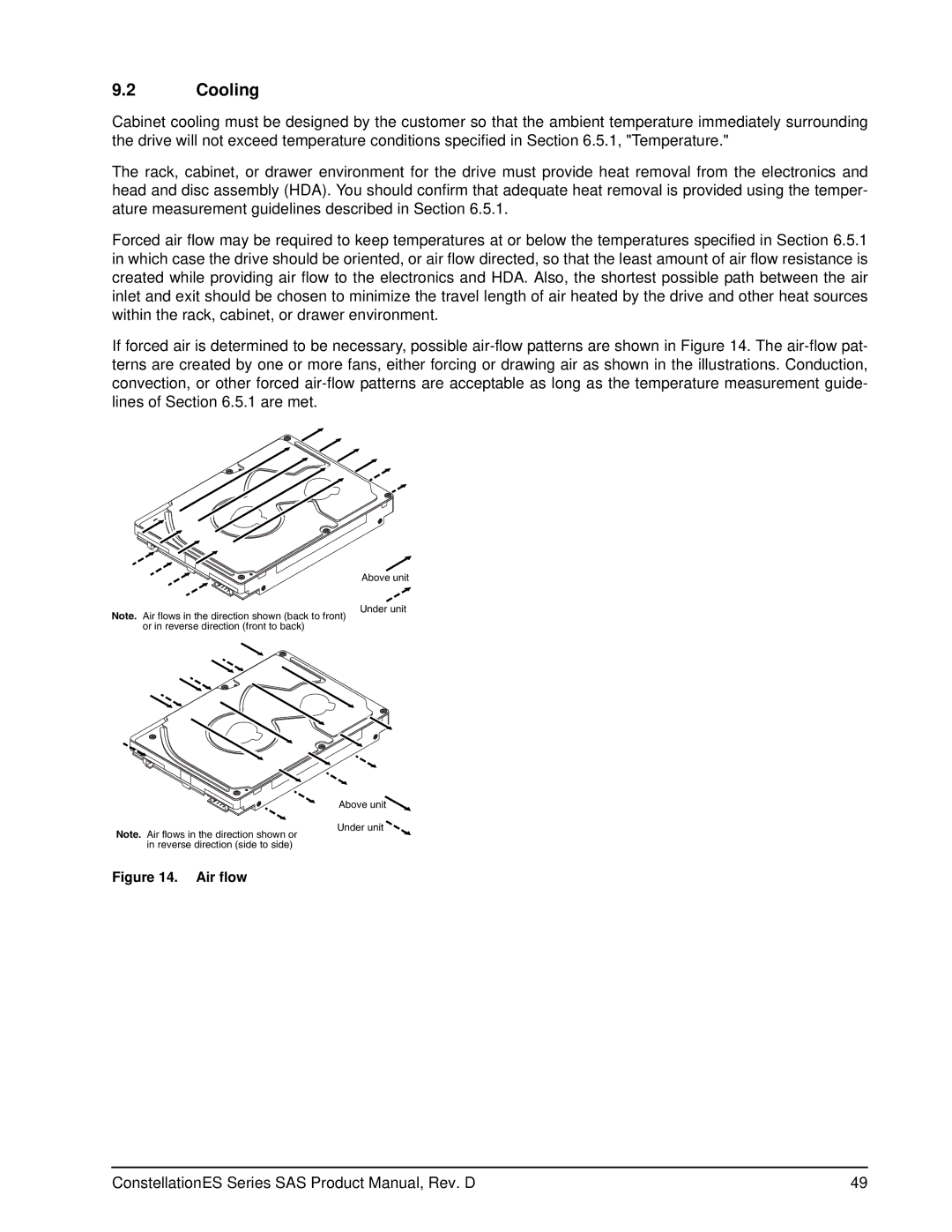 Seagate ST35000415SS, ST35000414SS manual Cooling, Air flow 