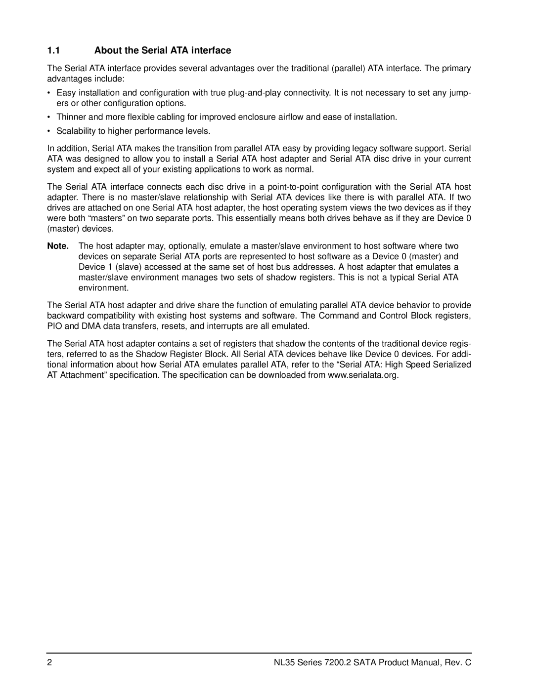 Seagate ST3500841NS, ST3500641NS manual About the Serial ATA interface 