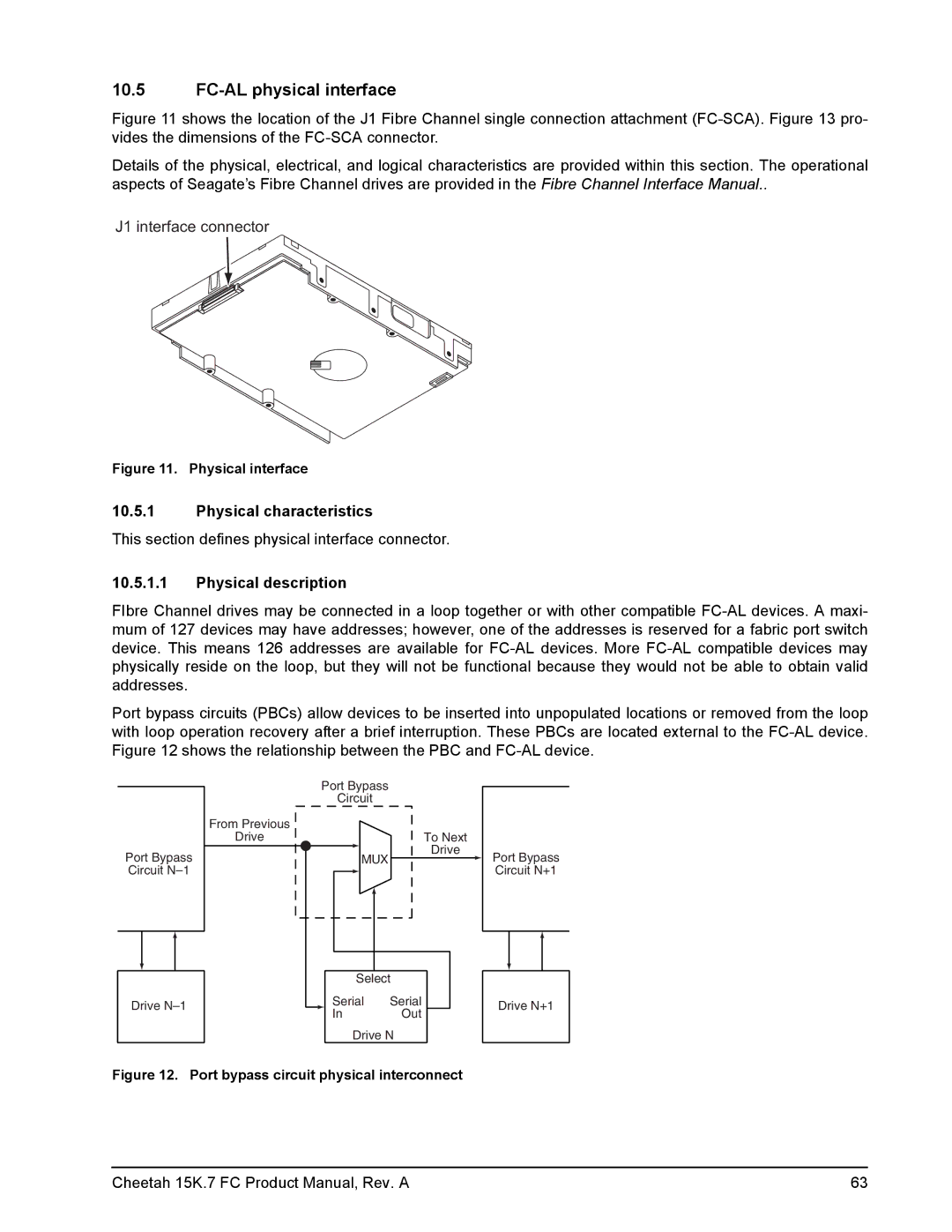 Seagate ST3600057FC manual FC-AL physical interface, Physical characteristics, Physical description 