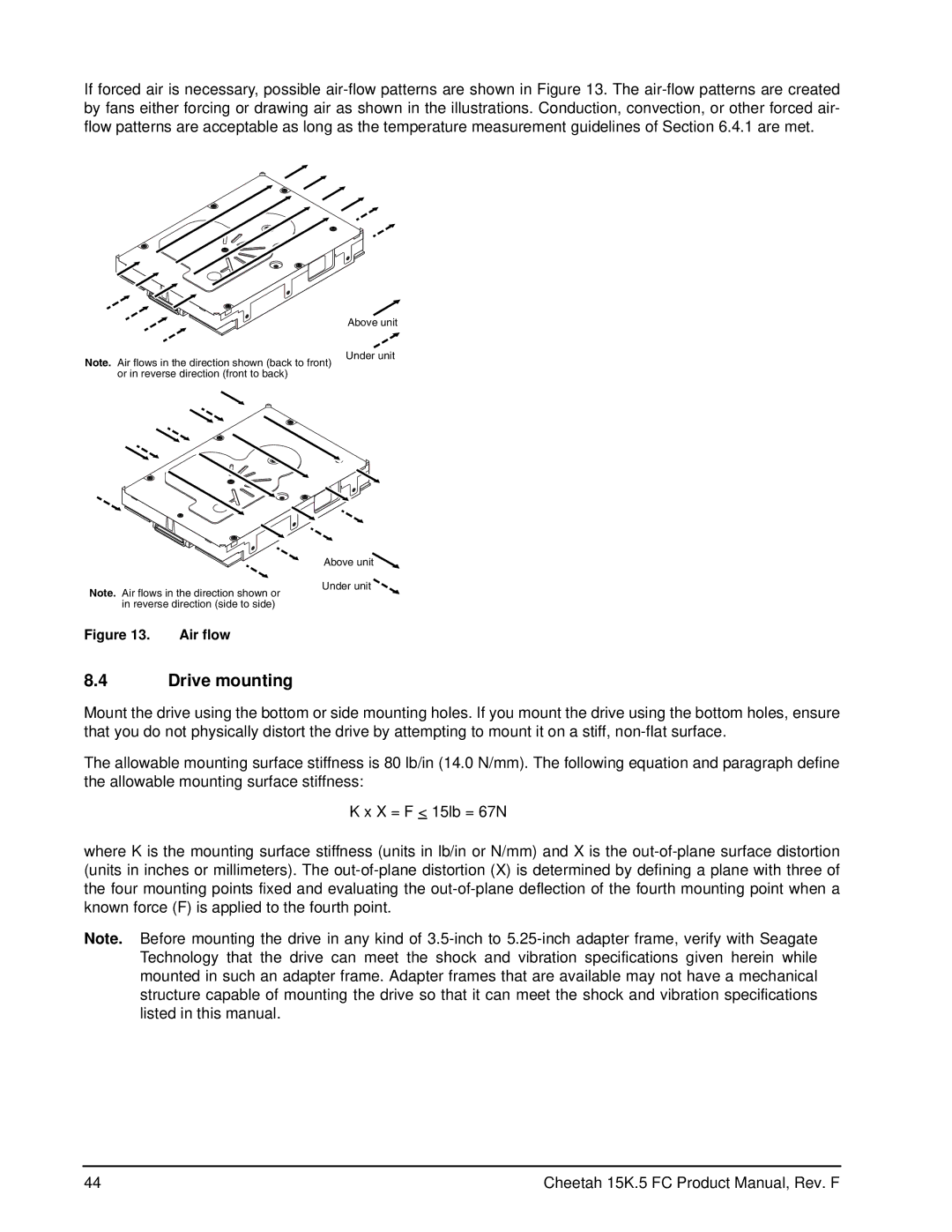 Seagate ST373453LC manual Drive mounting, Air flow 