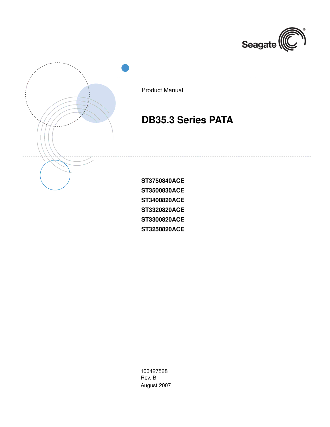 Seagate ST3750840ACE manual DB35.3 Series Pata 