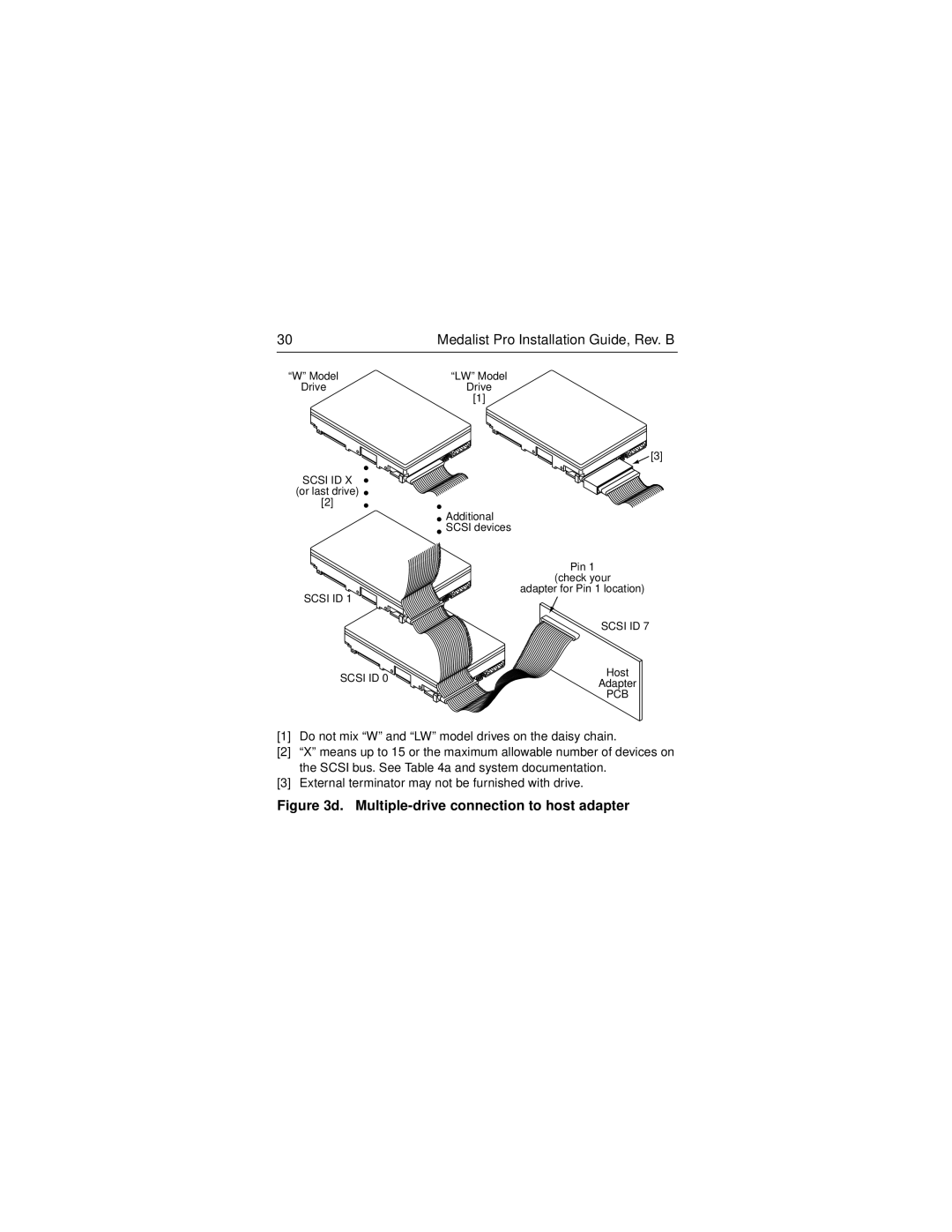 Seagate ST34520N/W/WC/LW/LC, ST39140N/W/WC/LW/LC, ST36530N/W/WC manual Multiple-drive connection to host adapter 