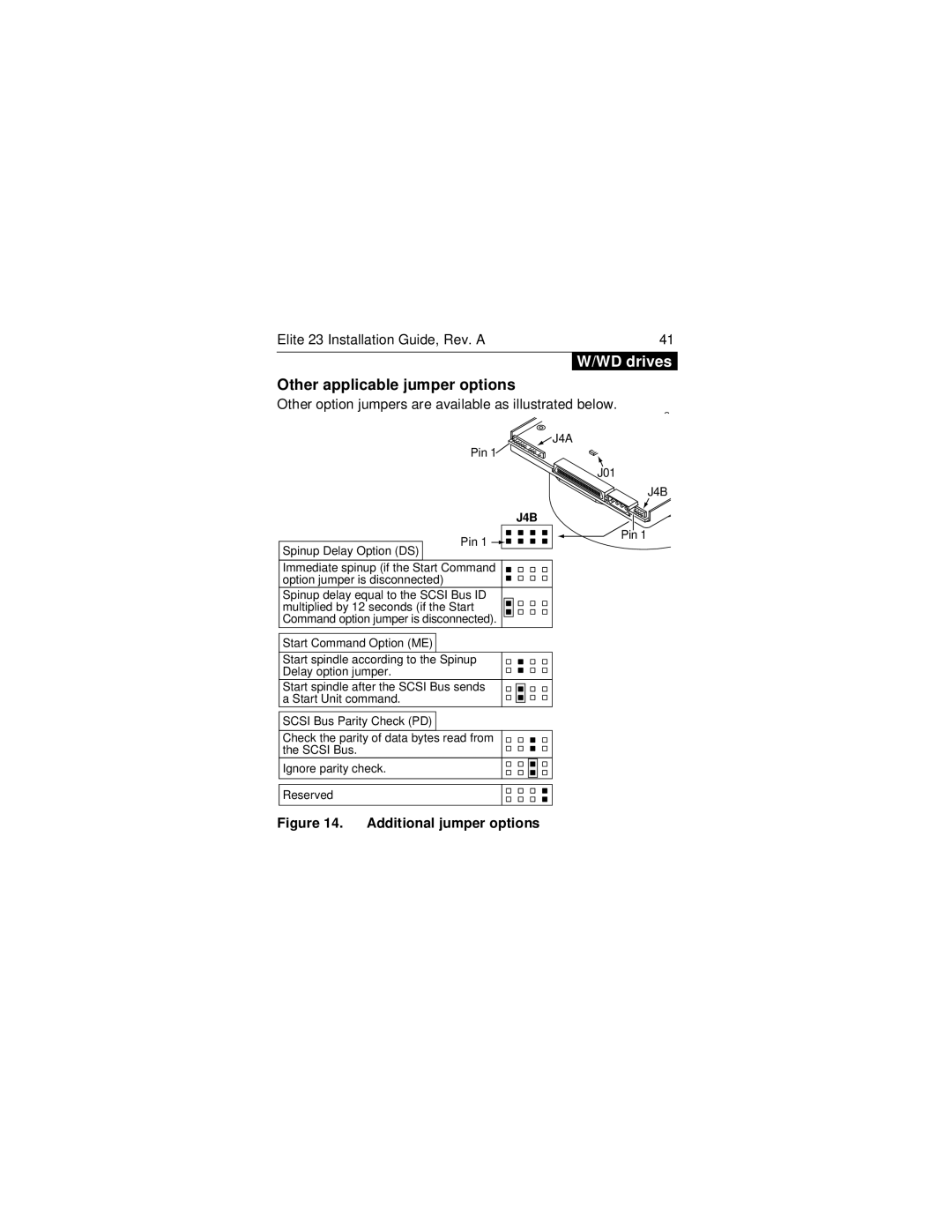 Seagate ST423451N/W/WD manual Other option jumpers are available as illustrated below 