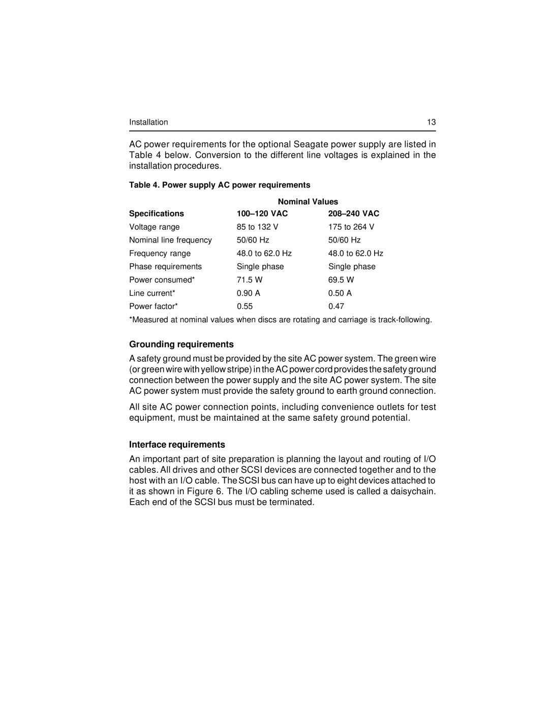 Seagate ST43400N/ND user manual Grounding requirements, Interface requirements 