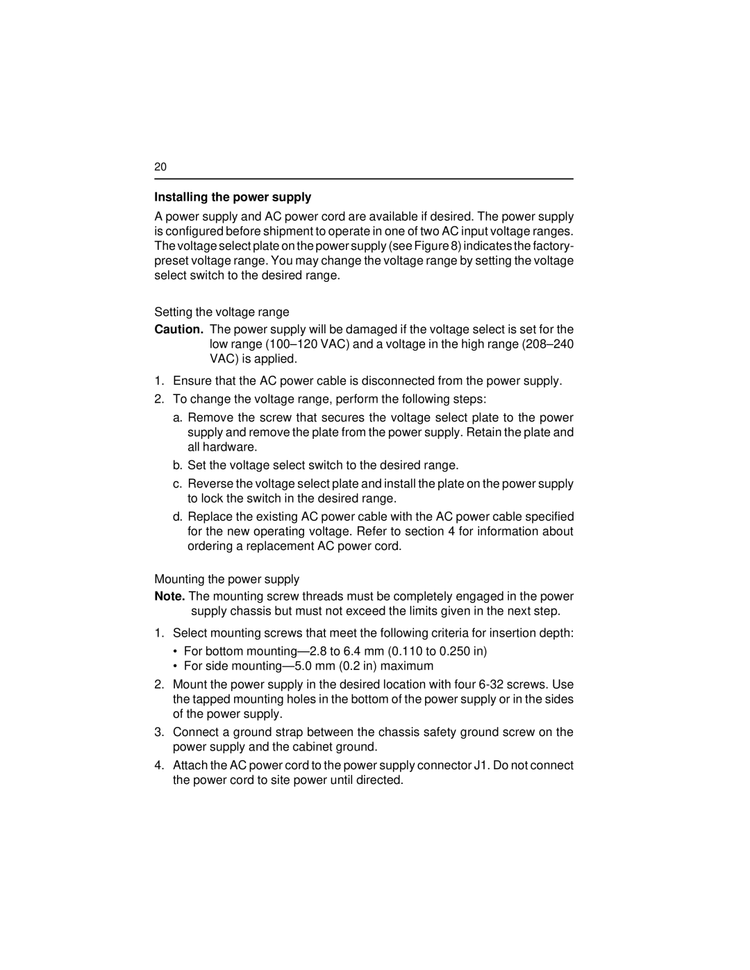 Seagate ST43400N/ND user manual Installing the power supply 