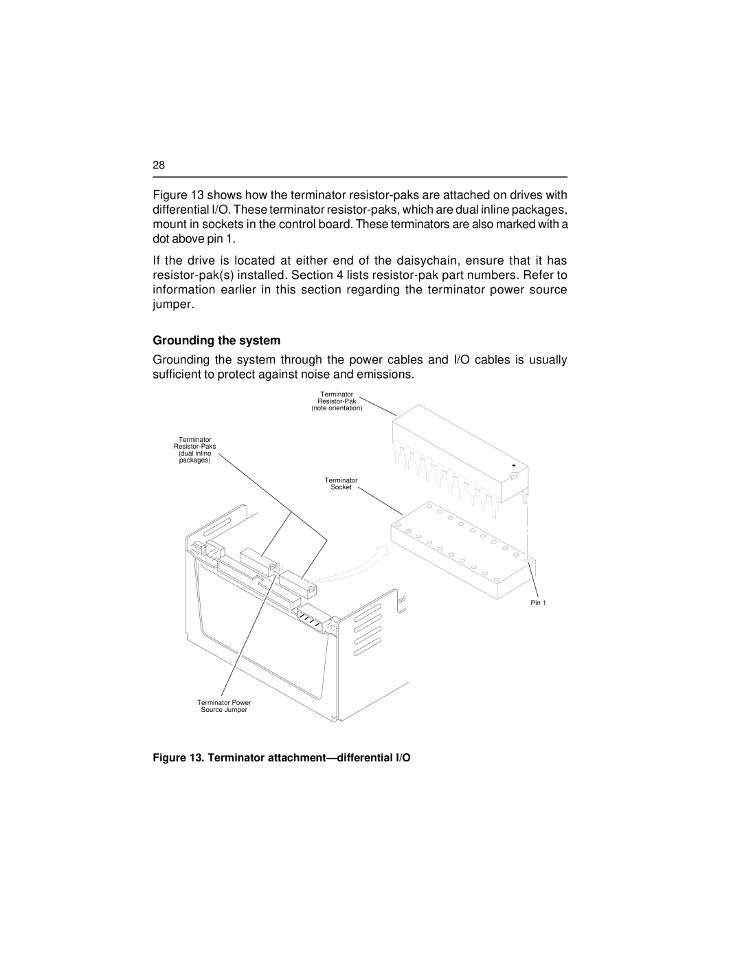 Seagate ST43400N/ND user manual Grounding the system, Terminator attachment-differential I/O 