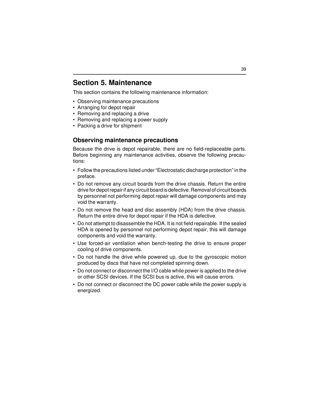 Seagate ST43400N/ND user manual Maintenance, Observing maintenance precautions 