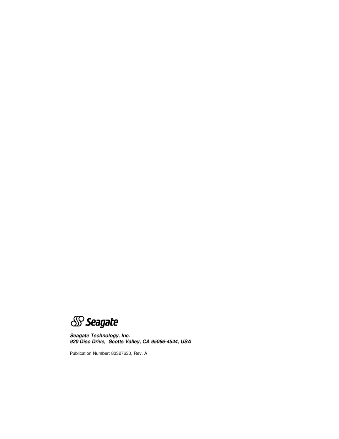 Seagate ST43400N/ND user manual Publication Number 83327630, Rev. a 