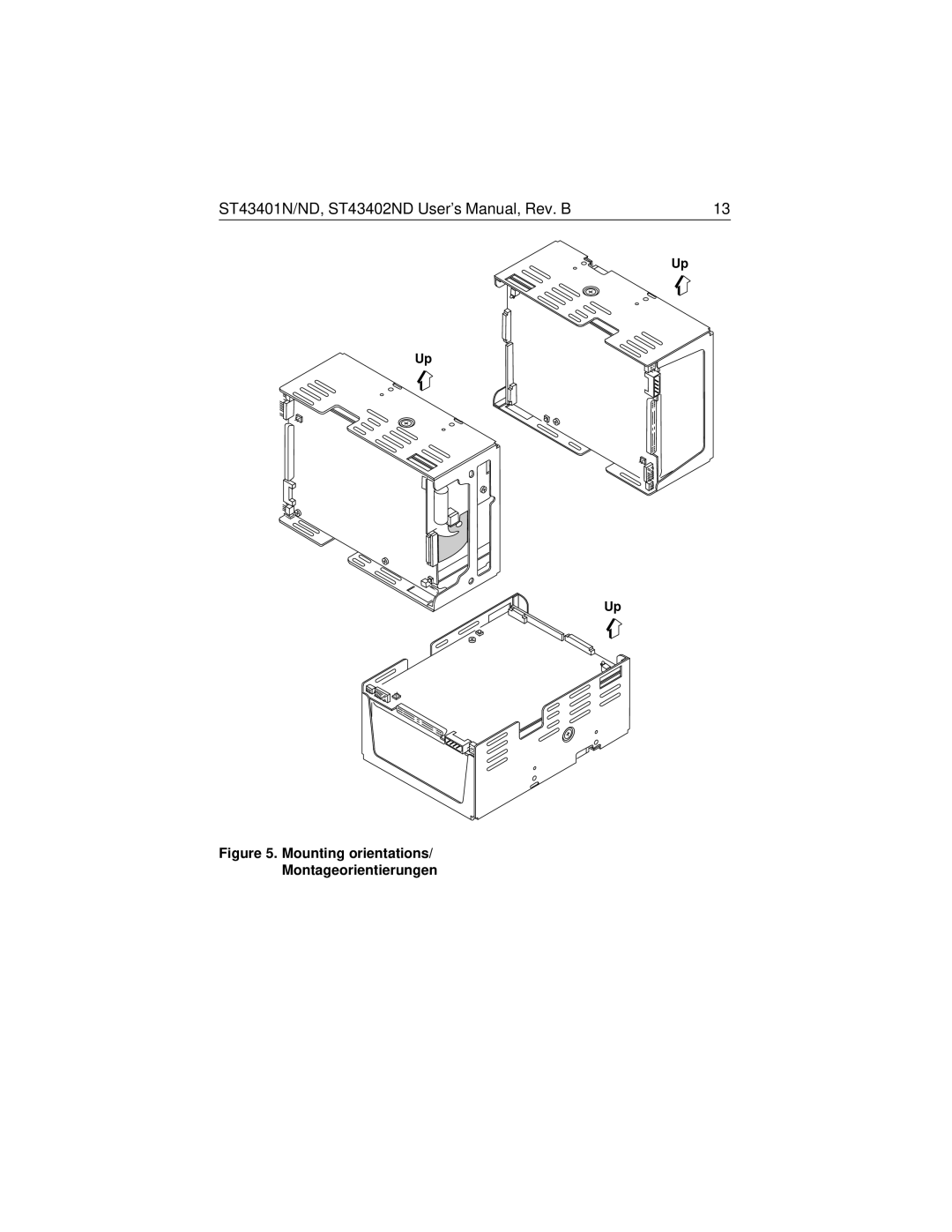 Seagate ST43401N/ND, ST43402ND user manual Mounting orientations Montageorientierungen 