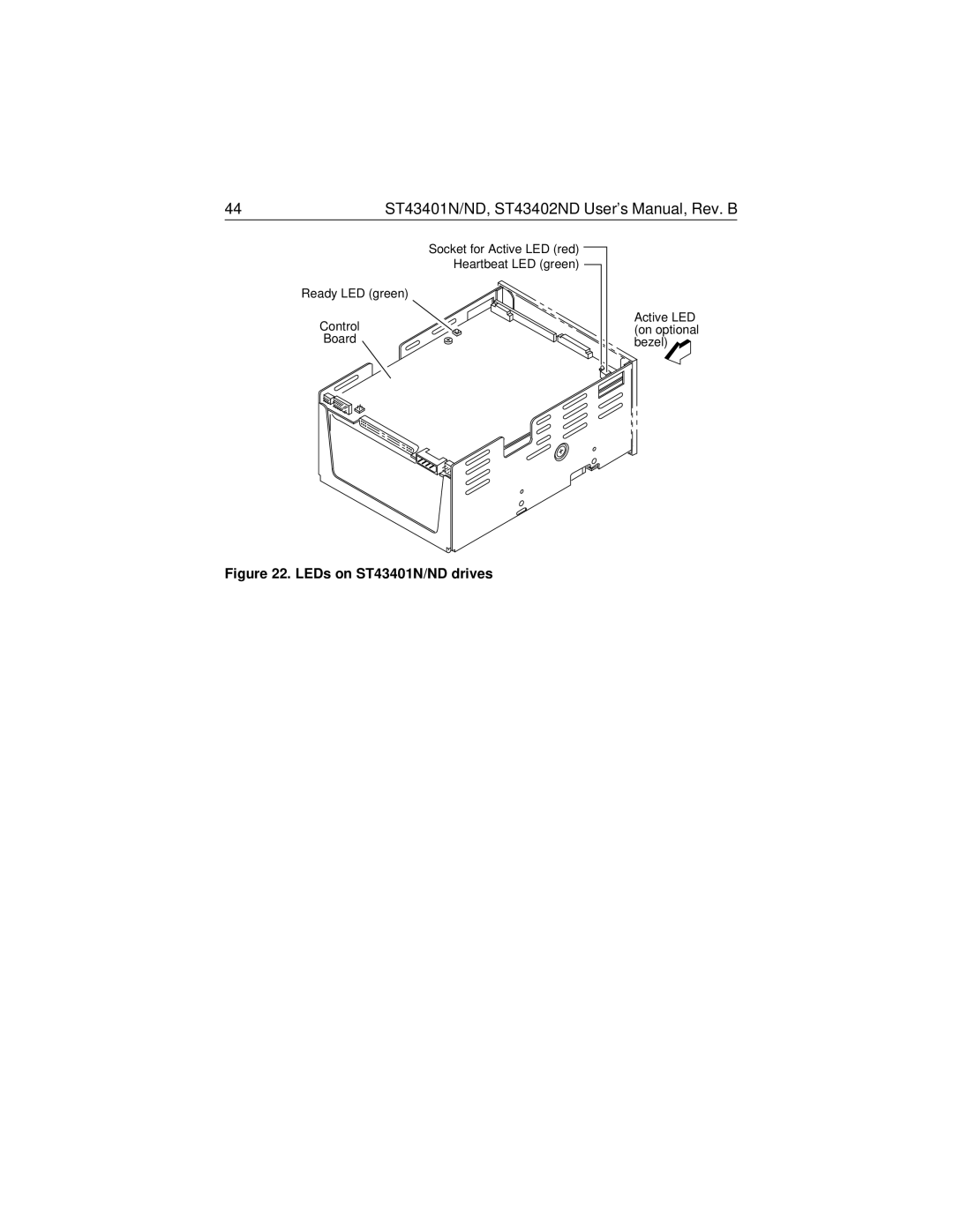 Seagate ST43402ND user manual LEDs on ST43401N/ND drives 