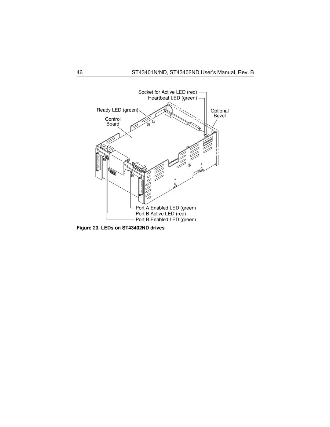 Seagate ST43401N/ND user manual LEDs on ST43402ND drives 