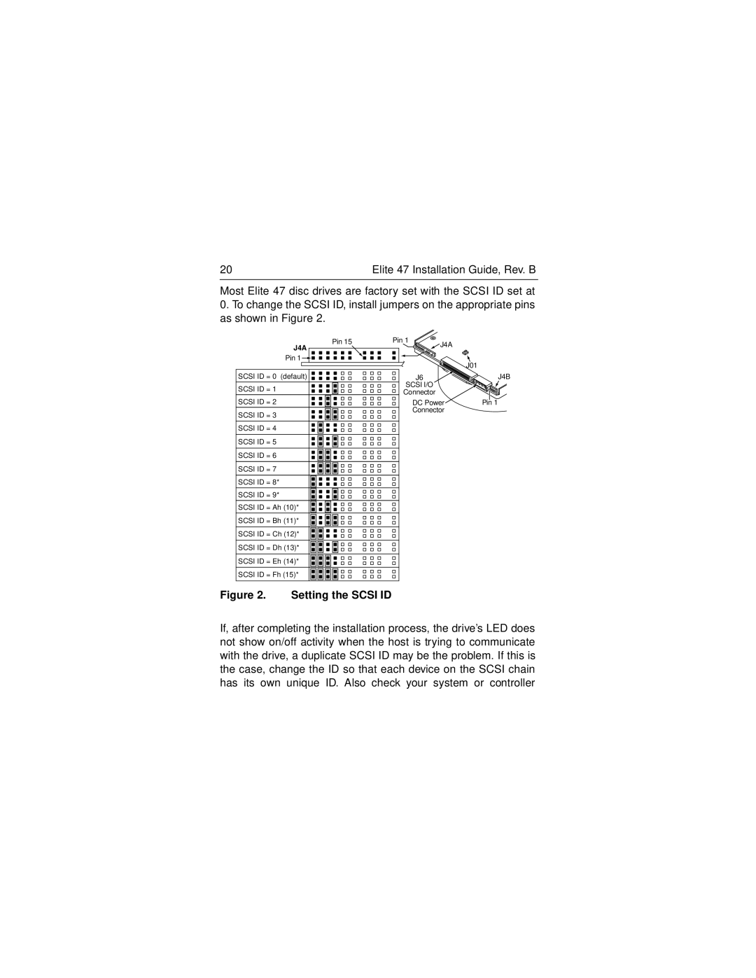 Seagate ST446452W manual Setting the Scsi ID 