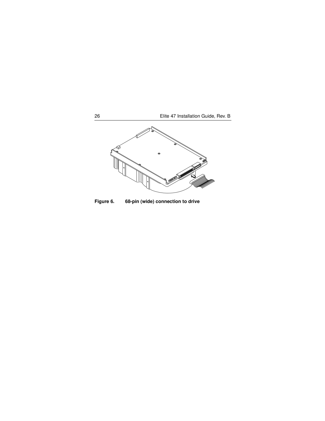 Seagate ST446452W manual 68-pin wide connection to drive, Elite 47 Installation Guide, Rev. B 