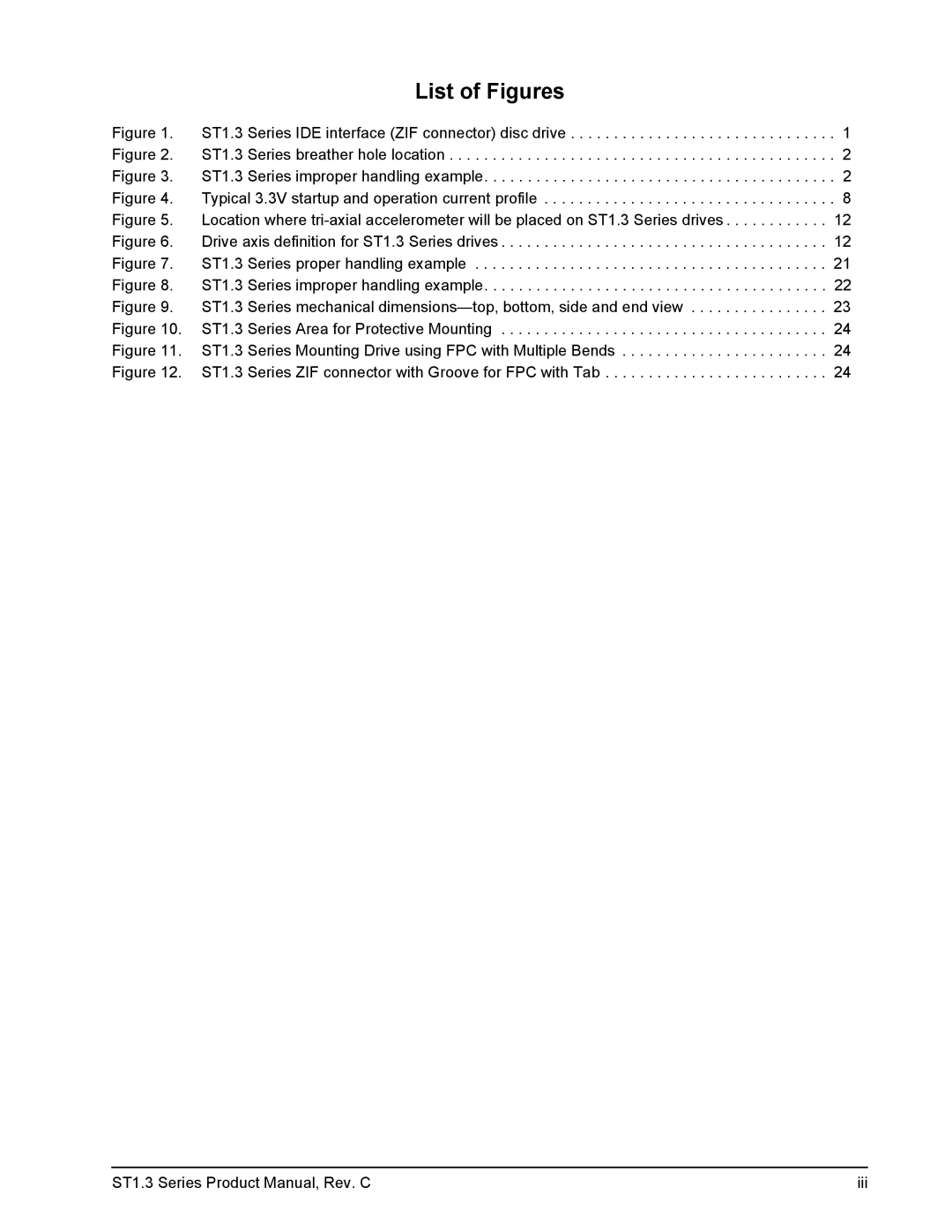 Seagate ST680712DEG, ST612712DEG, ST610712DEG, ST660712DEG manual List of Figures 