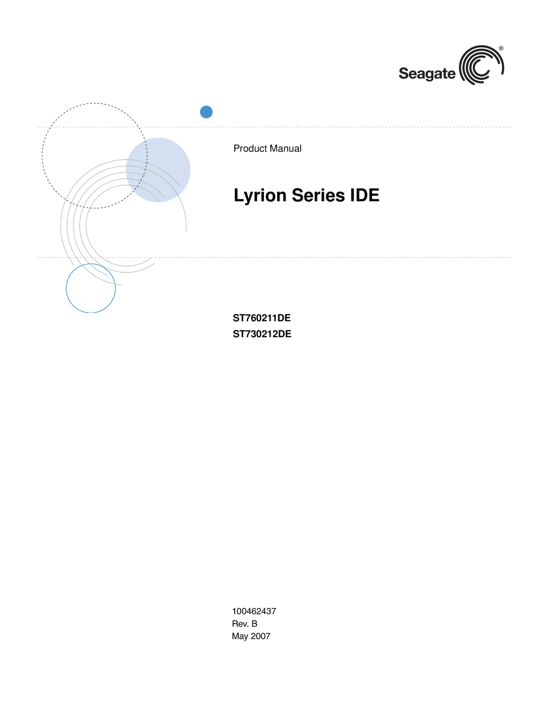 Seagate manual Lyrion Series IDE, ST760211DE ST730212DE 