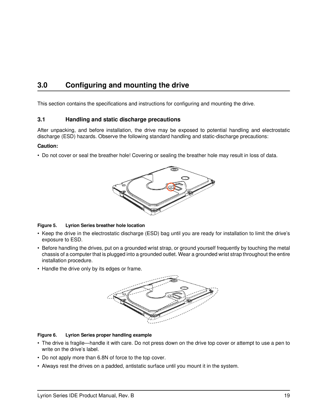 Seagate ST760211DE manual Configuring and mounting the drive, Handling and static discharge precautions 