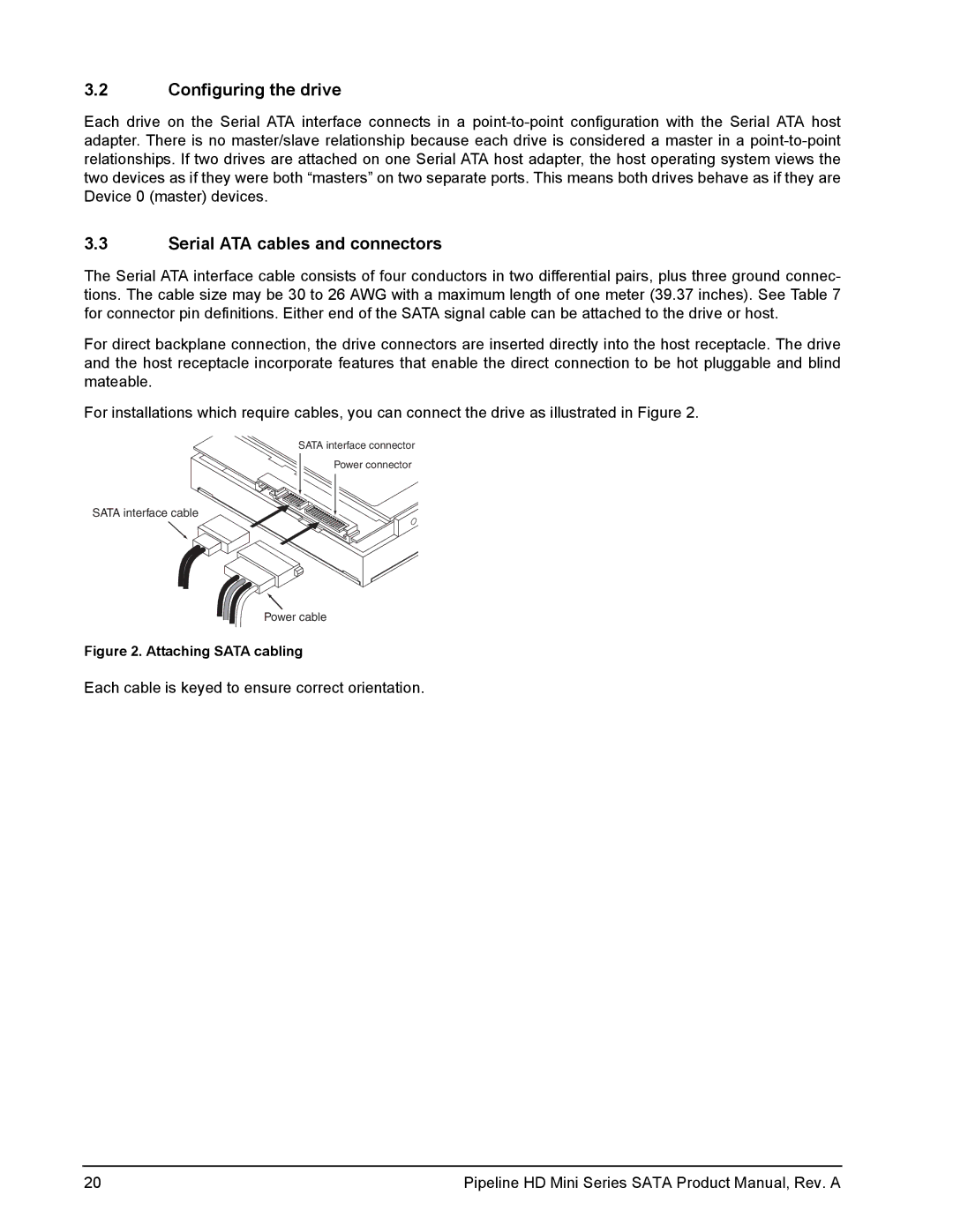 Seagate ST91603110CS, ST9250311CS manual Configuring the drive, Serial ATA cables and connectors 