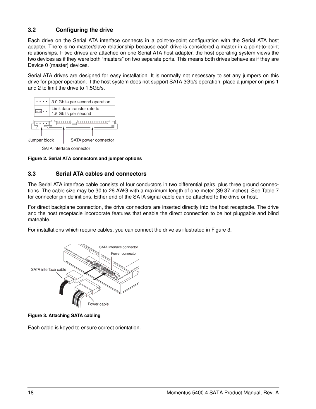 Seagate ST9160827AS, ST9250827AS, ST9200827AS, ST9120817AS manual Configuring the drive, Serial ATA cables and connectors 