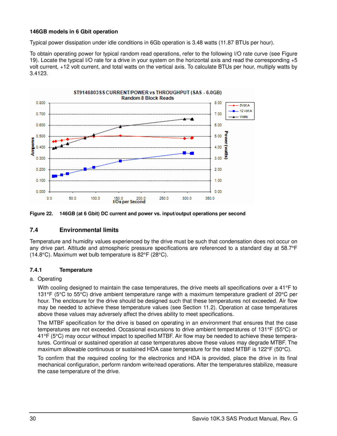 Seagate ST9300403SS, ST9300603SS manual Environmental limits, 146GB models in 6 Gbit operation, Temperature a. Operating 
