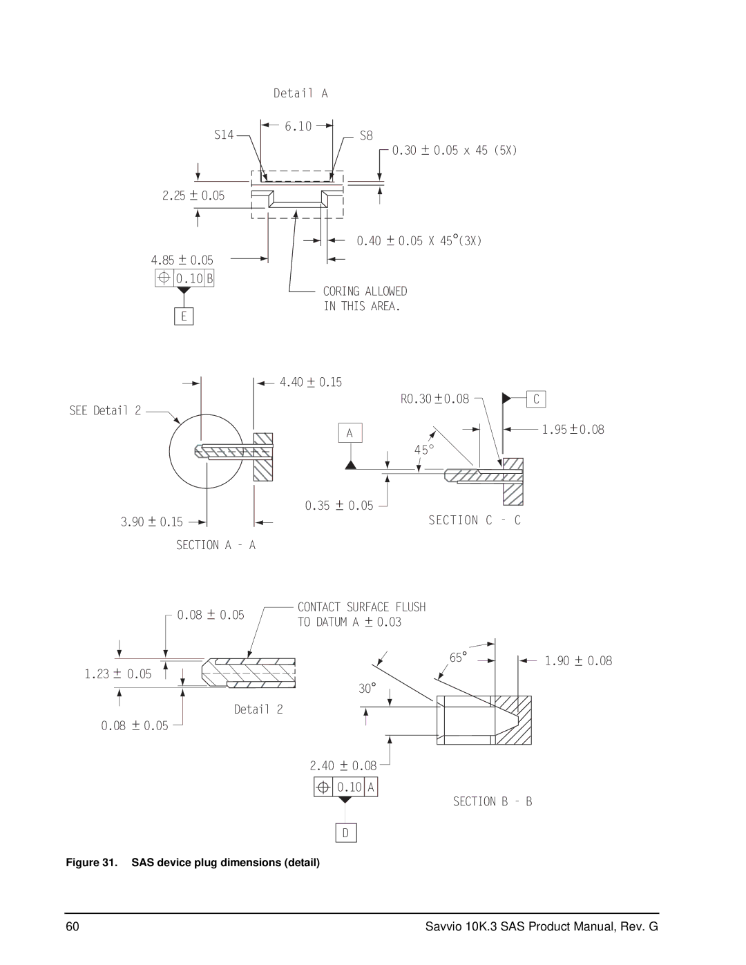 Seagate ST9300403SS, ST9300603SS, ST9300503SS, ST9146803SS, ST9146703SS, ST9146603SS manual Section C C Section a a 