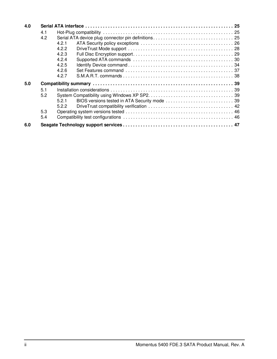 Seagate ST9160312AS, ST9320322AS manual Serial ATA interface, Compatibility summary, Seagate Technology support services 