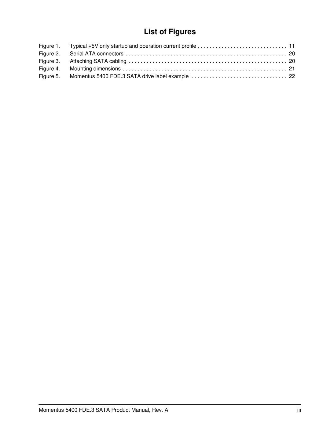 Seagate ST9120312AS, ST9320322AS, ST9160312AS manual List of Figures 