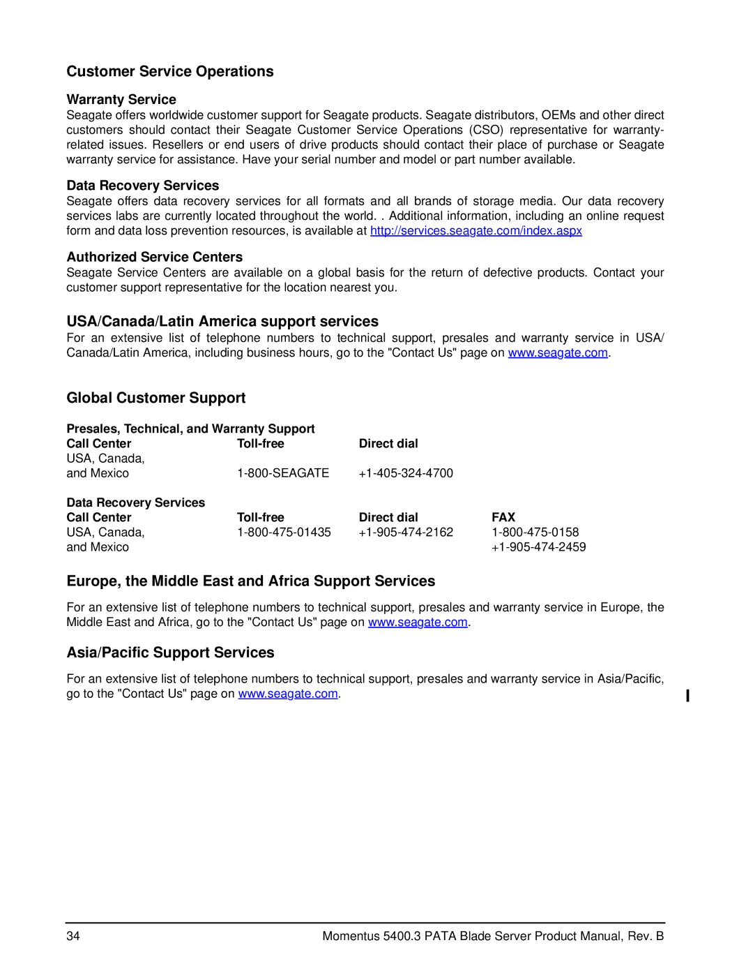 Seagate ST9160821AB, ST9402116AB, ST960815AB, ST980815AB Warranty Service, Data Recovery Services Authorized Service Centers 