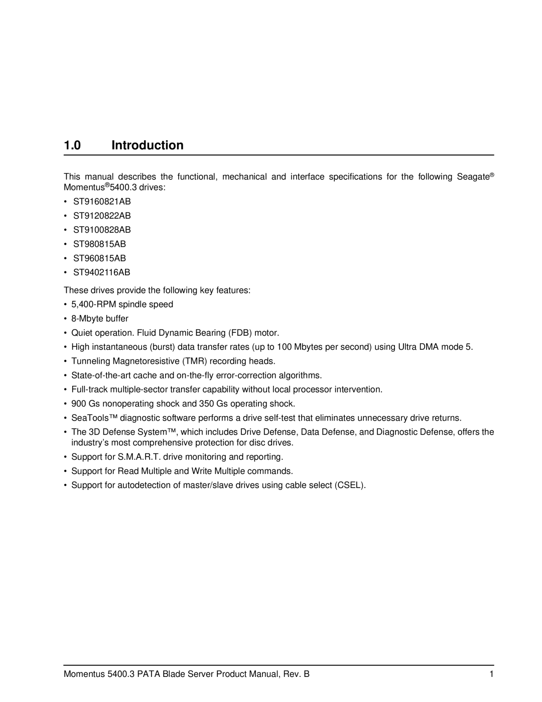 Seagate ST960815AB, ST9402116AB, ST980815AB, ST9120822AB, ST9160821AB, ST9100828AB manual Introduction 