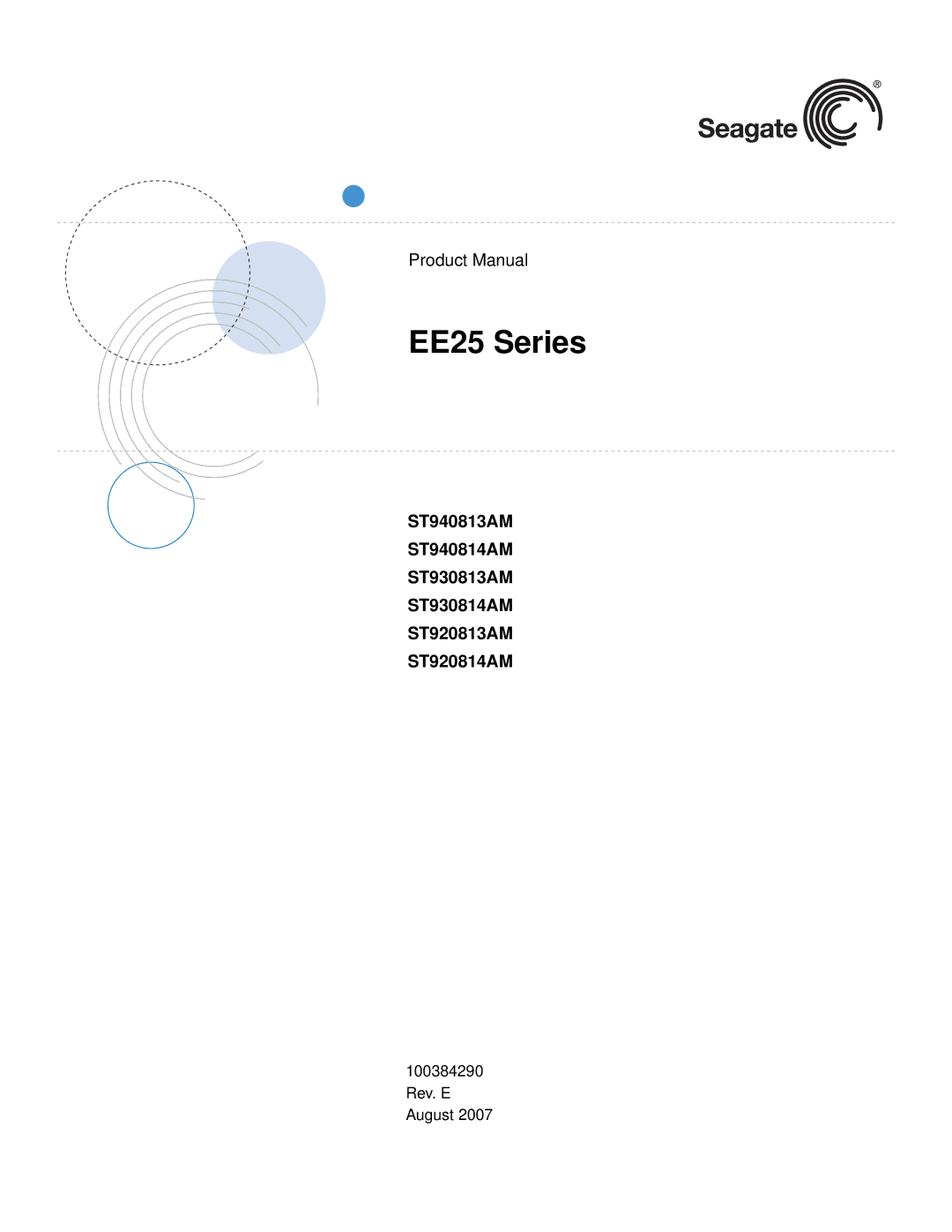 Seagate ST940814AM, ST940813AM, ST930814AM, ST930813AM, ST920813AM, ST920814AM manual EE25 Series 