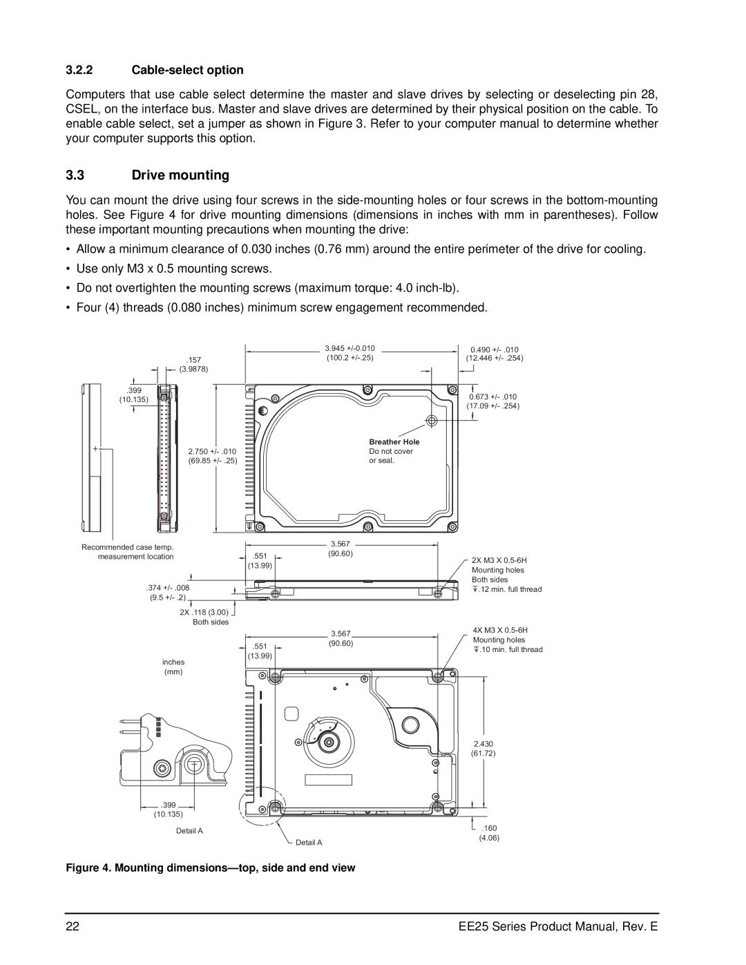 Seagate ST920813AM, ST940813AM, ST940814AM, ST930814AM, ST930813AM, ST920814AM manual Drive mounting, Cable-select option 