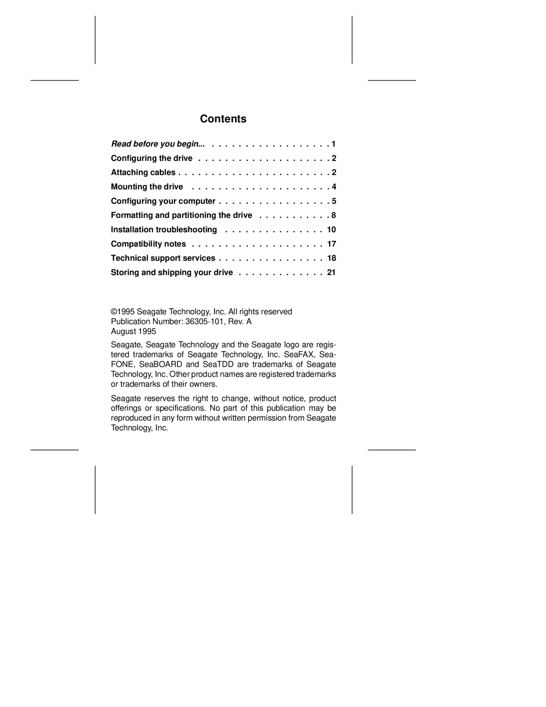 Seagate ST9420AG manual Contents 