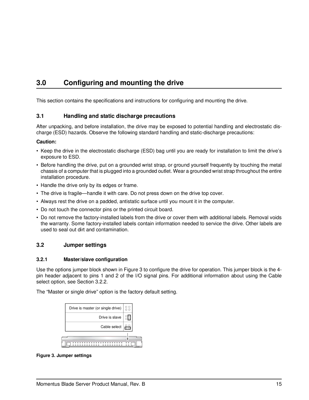 Seagate ST94811AB manual Configuring and mounting the drive, Handling and static discharge precautions, Jumper settings 