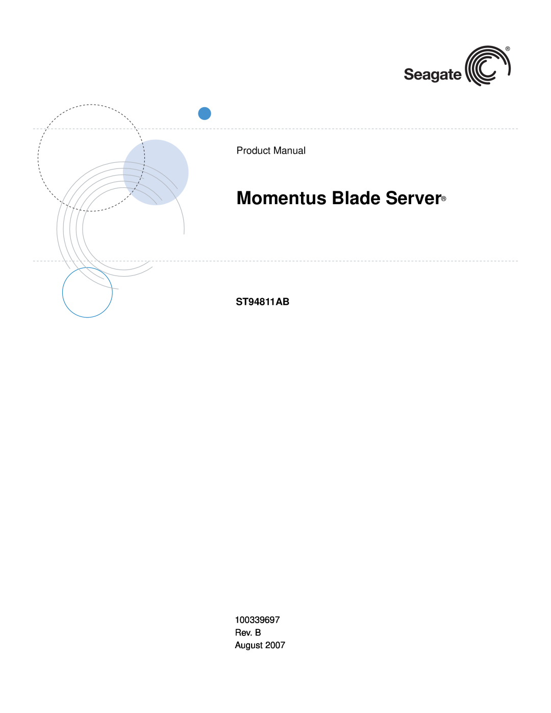 Seagate ST94811AB manual Momentus Blade Server, Product Manual 