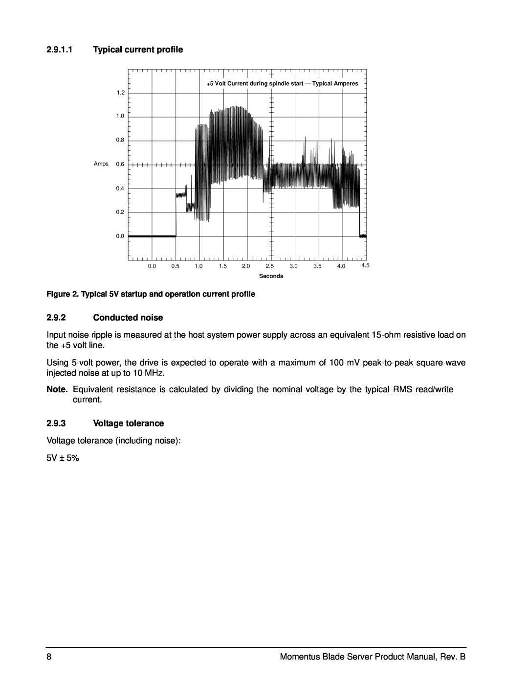 Seagate ST94811AB manual Typical current profile, Conducted noise, Voltage tolerance 