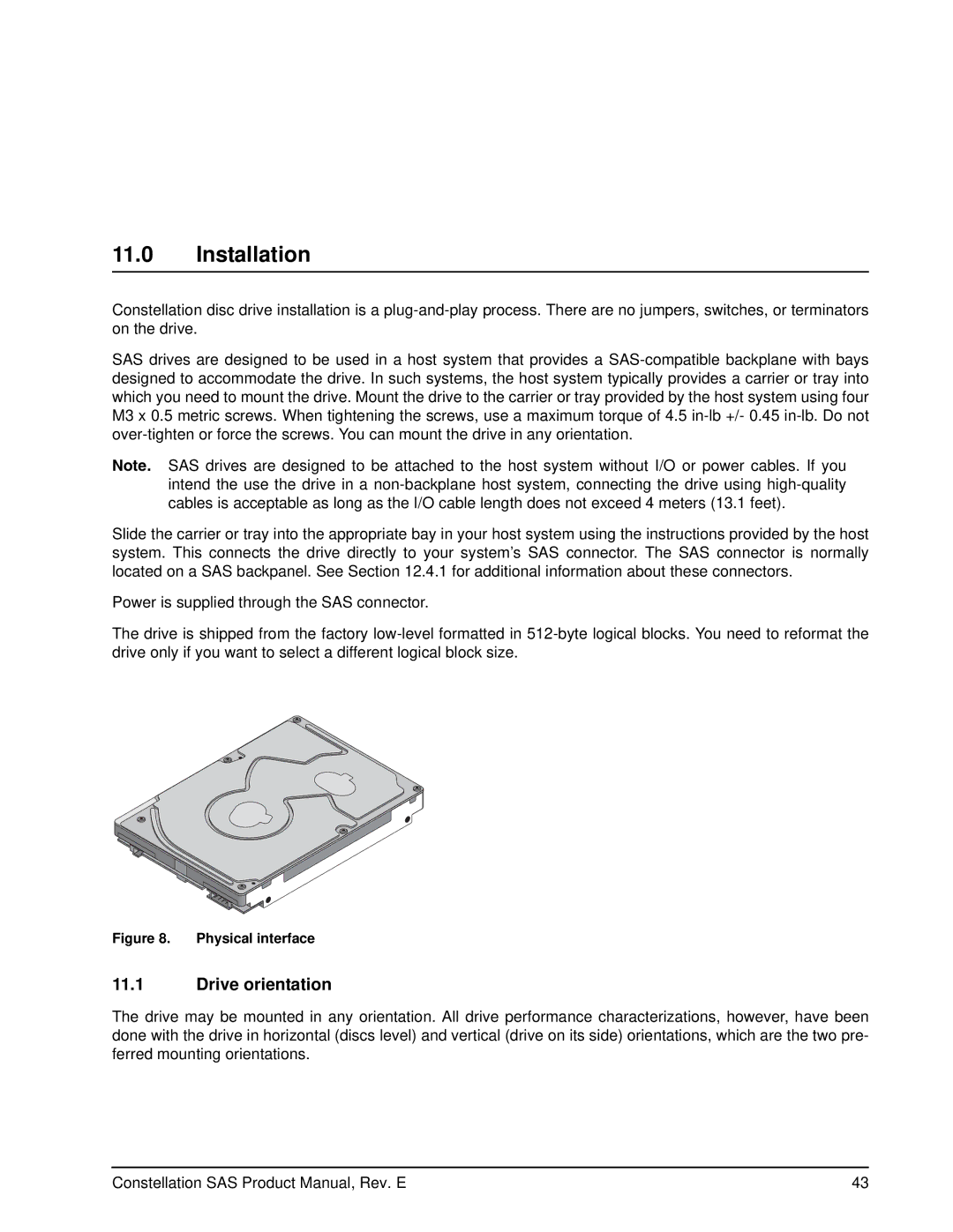 Seagate ST9500430SS, ST9500432SS, ST9500431SS manual Installation, Drive orientation 