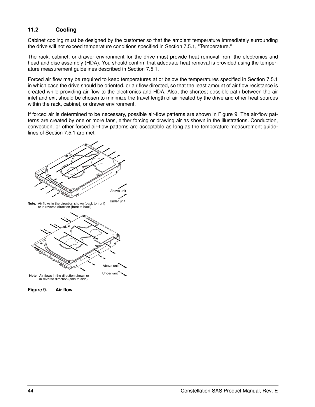 Seagate ST9500432SS, ST9500430SS, ST9500431SS manual Cooling, Air flow 