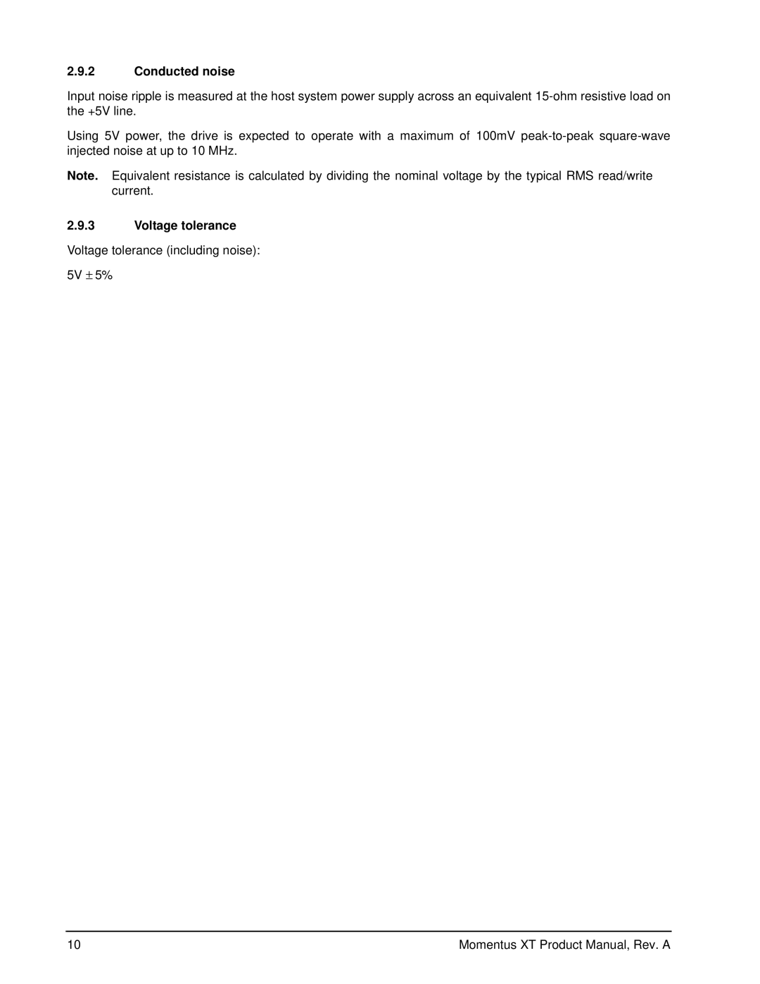 Seagate ST95005620AS manual Conducted noise, Voltage tolerance 