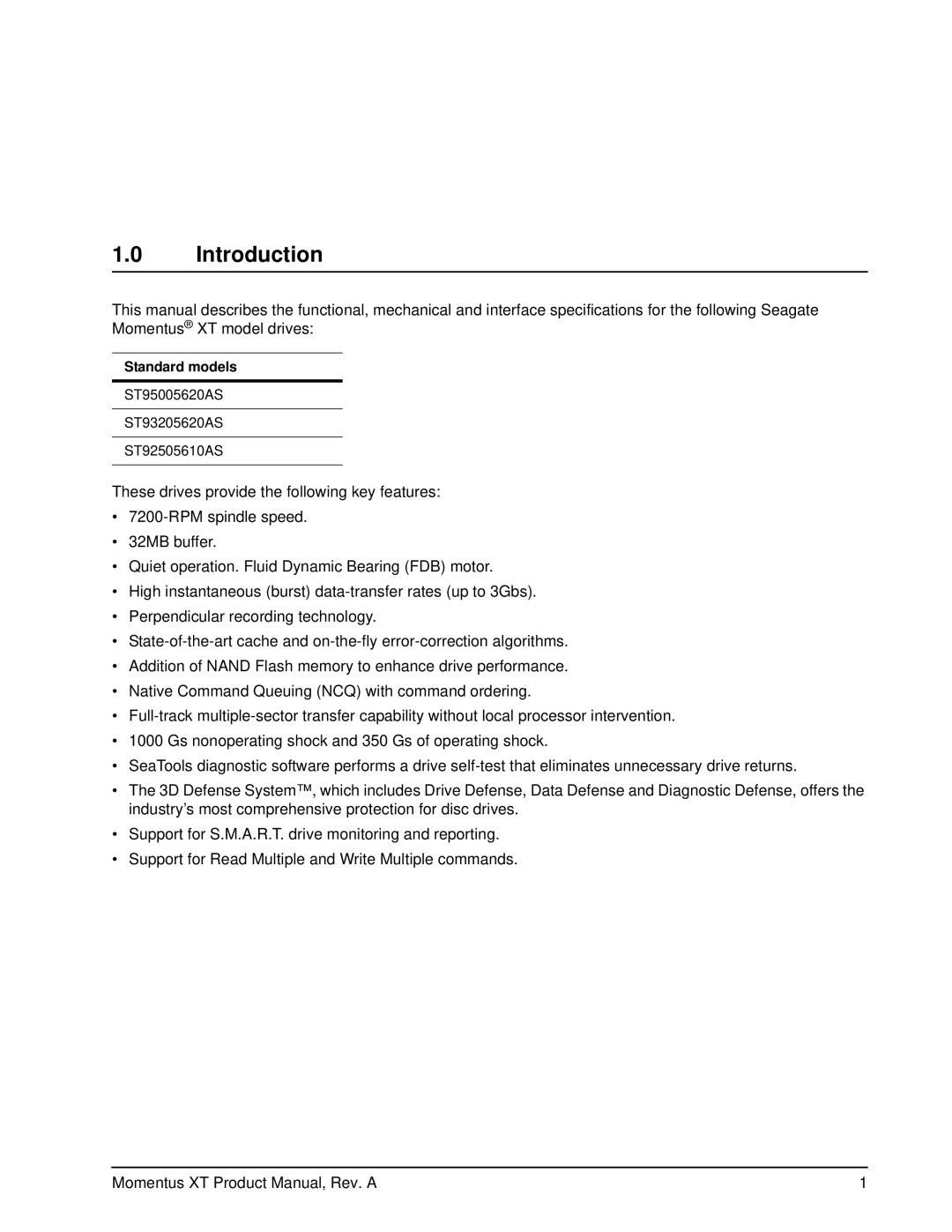 Seagate ST95005620AS manual Introduction, Standard models 