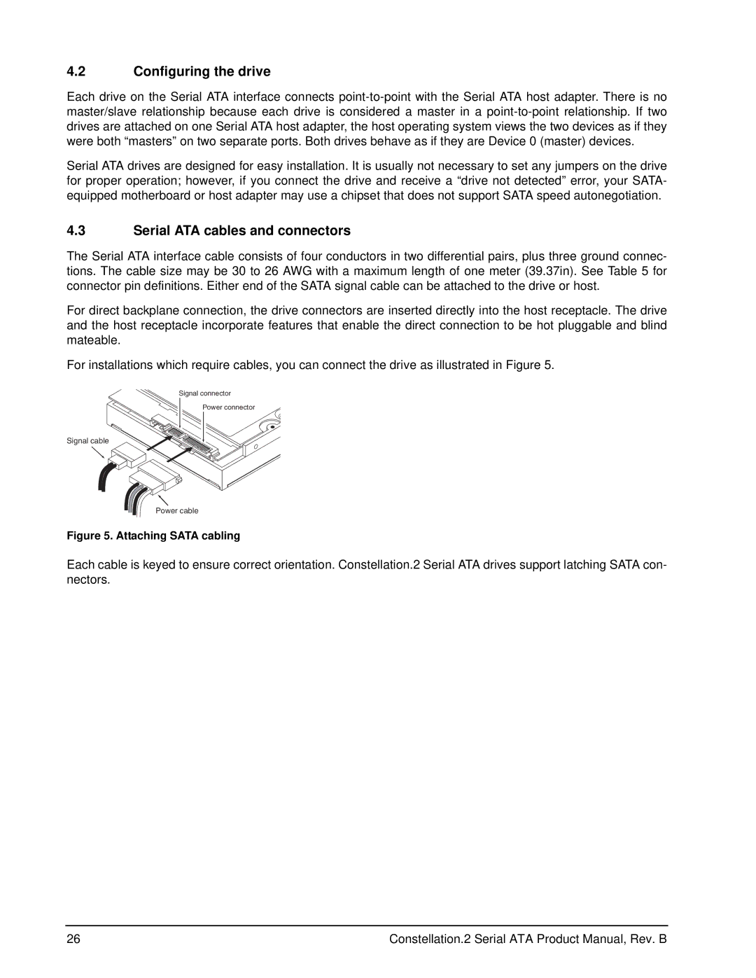 Seagate ST9250611NS, ST9500622NS, ST9500621NS, ST9500620NS manual Configuring the drive, Serial ATA cables and connectors 