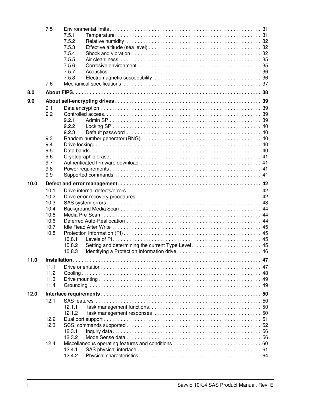 Seagate ST9450204SS, ST9600204SS manual About Fips About self-encrypting drives, Defect and error management, Installation 