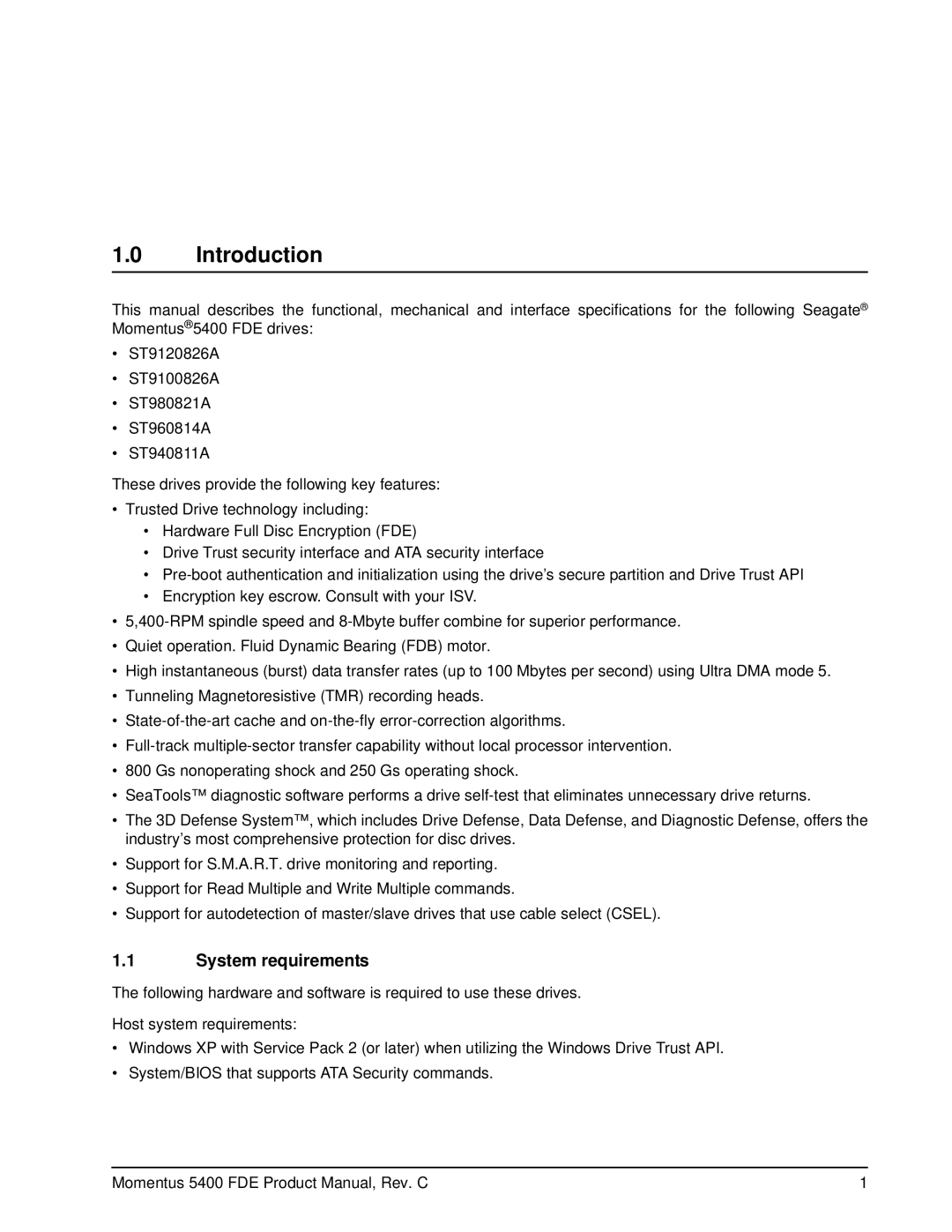 Seagate ST980821A, ST960814A, ST9100826A, ST9120826A, ST940811A manual Introduction, System requirements 