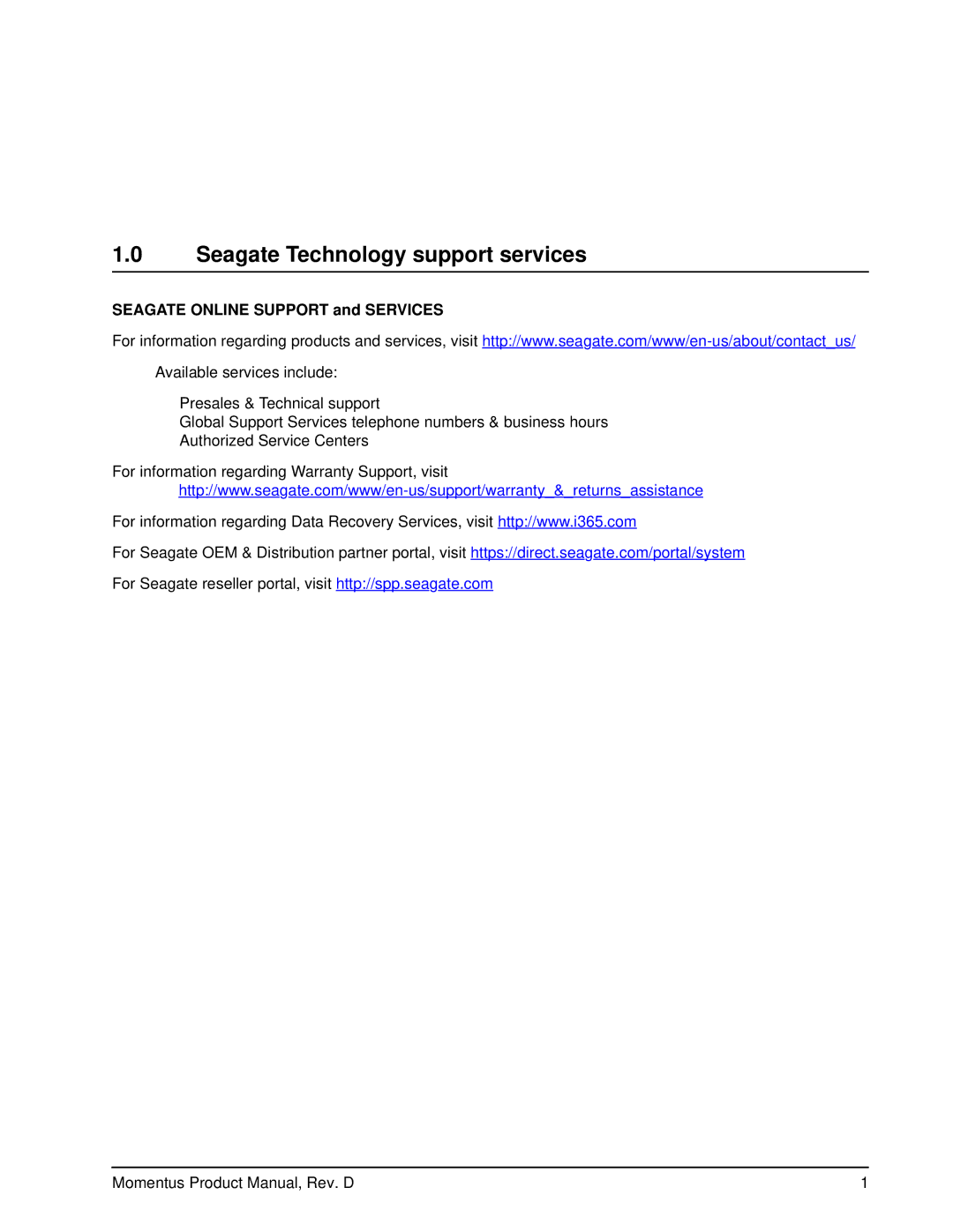 Seagate ST9160316AS, ST9640320AS, ST9640322AS manual Seagate Technology support services, Seagate Online Support and Services 