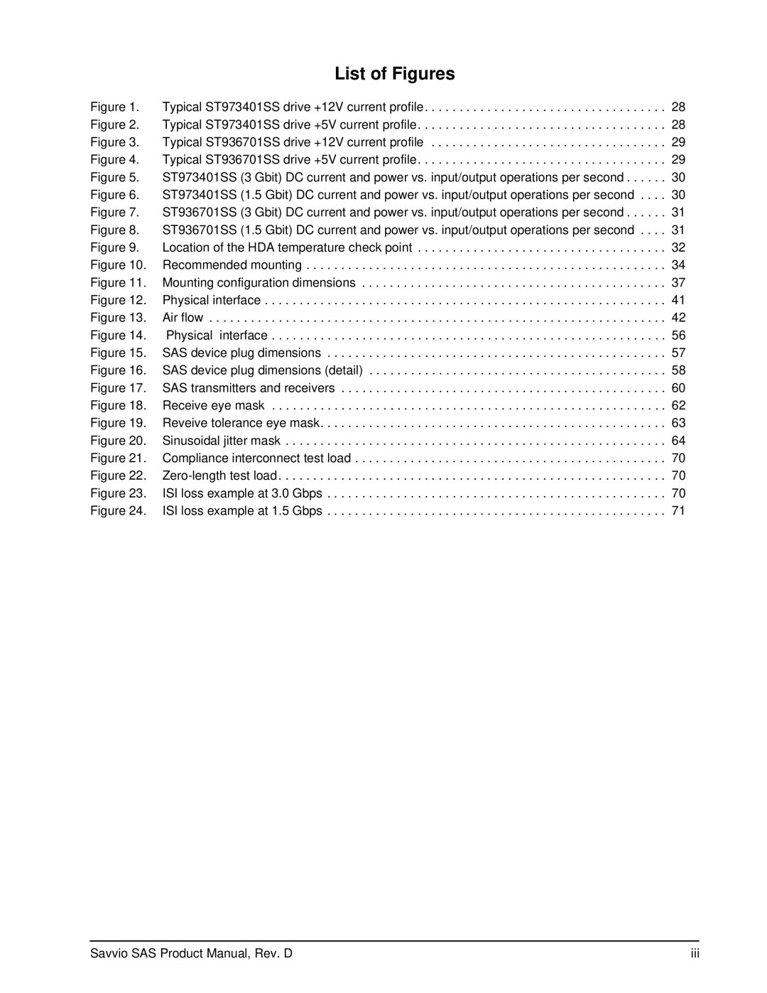 Seagate ST936701SS, ST973401SS manual List of Figures 