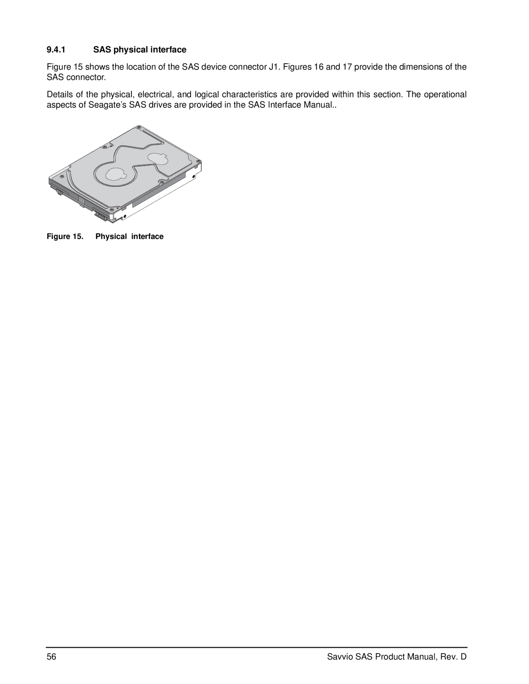 Seagate ST973401SS, ST936701SS manual SAS physical interface, Physical interface 