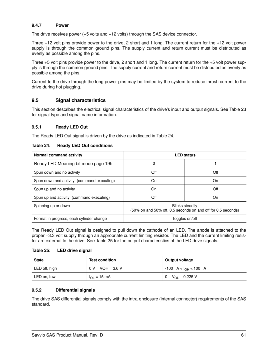 Seagate ST936701SS, ST973401SS manual Signal characteristics 